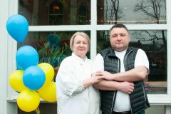 Galyna Kosynska and Alex Yarema, Prosperity Restaurant, Collection centre for Ukraine BBC London