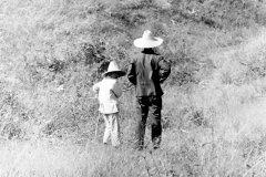 Man and Boy, Near Hohhot, Inner Mongolia, China