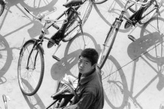 Man with Bicycle, Qingdao, China